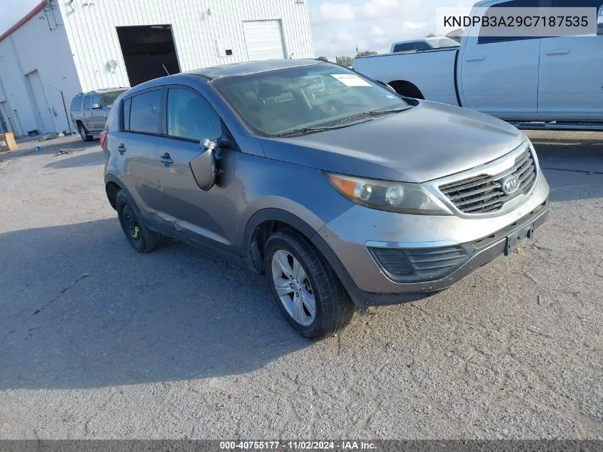 2012 Kia Sportage Lx VIN: KNDPB3A29C7187535 Lot: 40755177