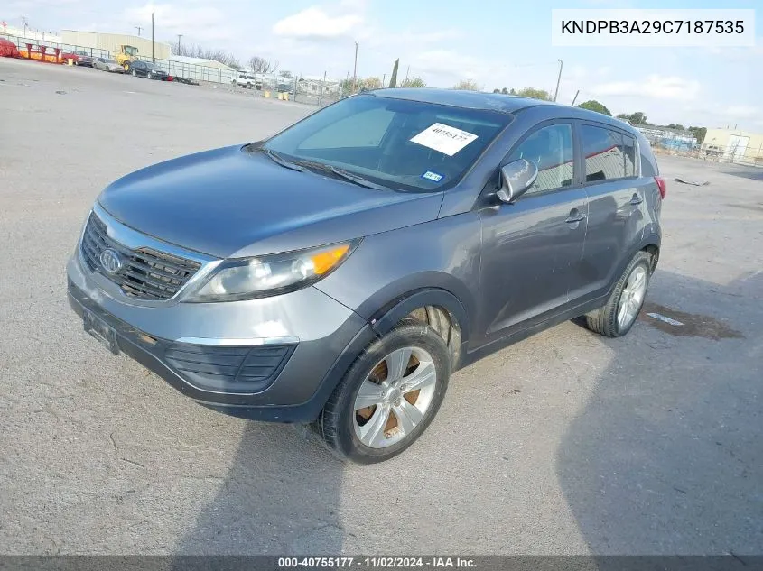 2012 Kia Sportage Lx VIN: KNDPB3A29C7187535 Lot: 40755177