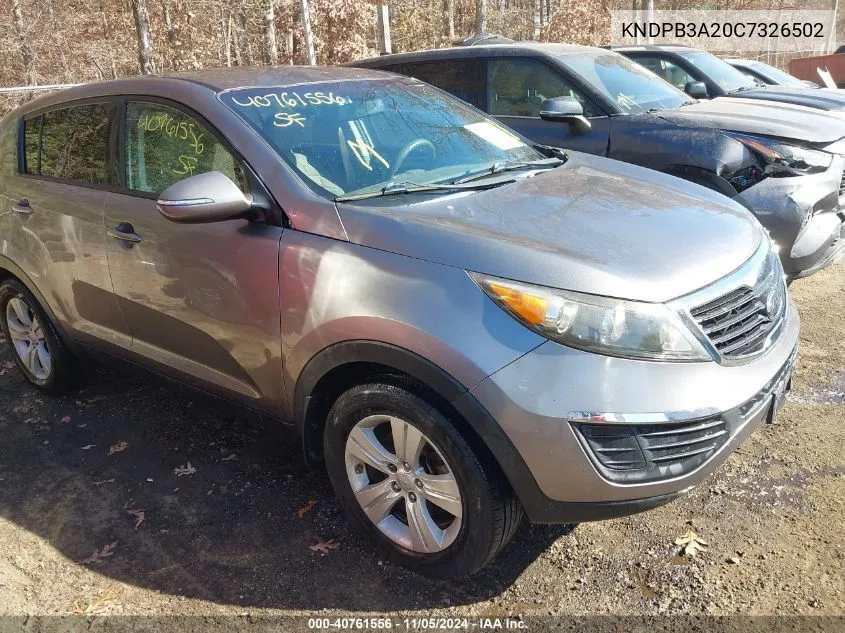 2012 Kia Sportage Lx VIN: KNDPB3A20C7326502 Lot: 40761556