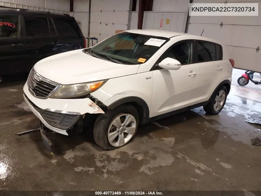 2012 Kia Sportage Lx VIN: KNDPBCA22C7320734 Lot: 40772469