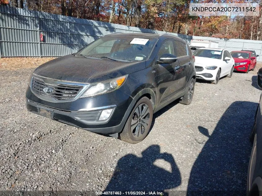 2012 Kia Sportage Ex VIN: KNDPCCA20C7211542 Lot: 40787463