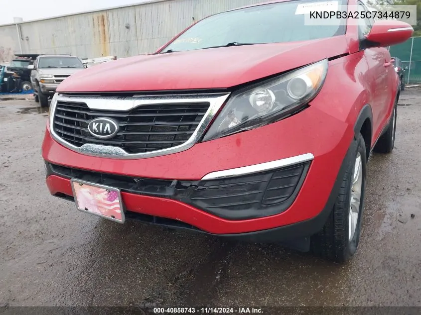 2012 Kia Sportage Lx VIN: KNDPB3A25C7344879 Lot: 40858743