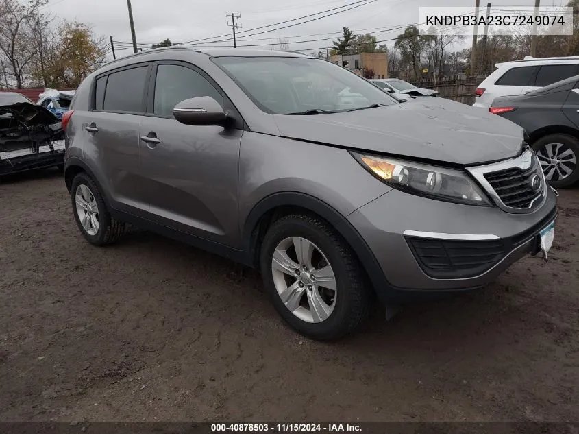 2012 Kia Sportage Lx VIN: KNDPB3A23C7249074 Lot: 40878503