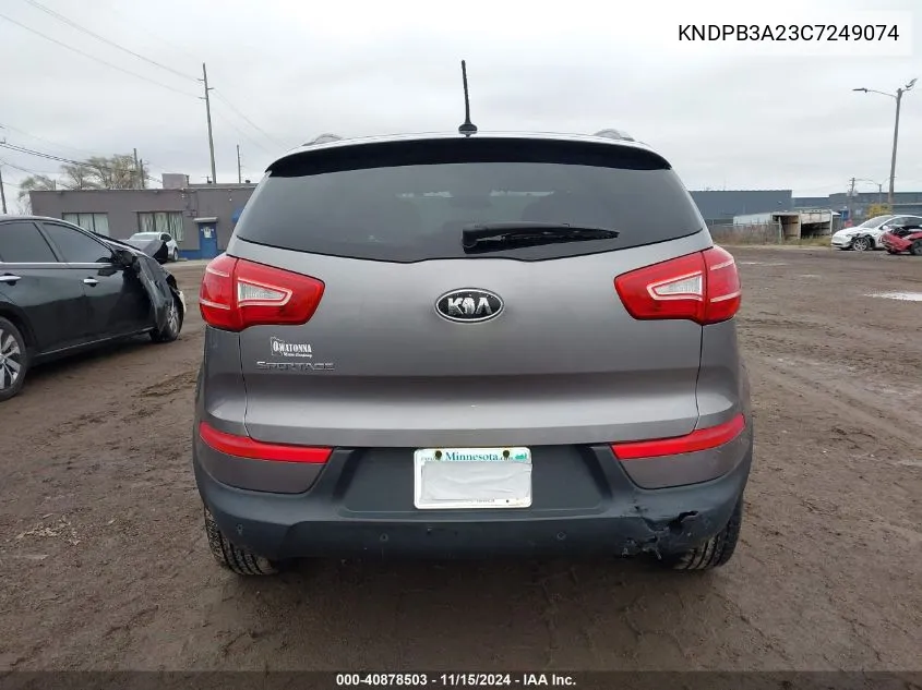 2012 Kia Sportage Lx VIN: KNDPB3A23C7249074 Lot: 40878503