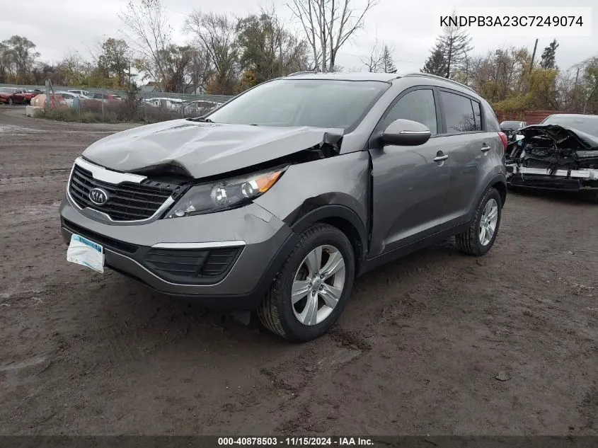 2012 Kia Sportage Lx VIN: KNDPB3A23C7249074 Lot: 40878503