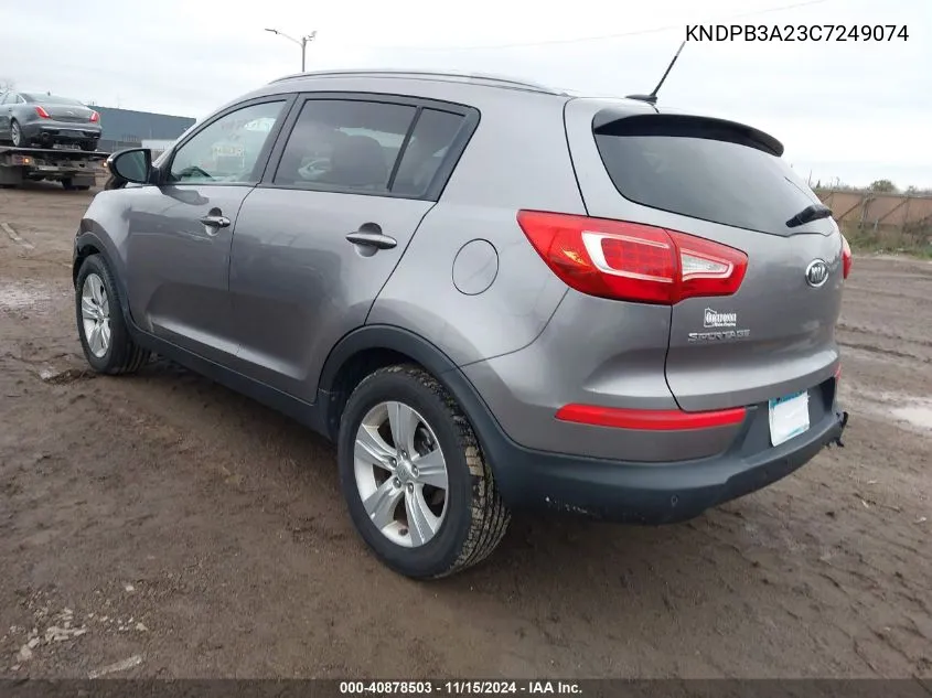 2012 Kia Sportage Lx VIN: KNDPB3A23C7249074 Lot: 40878503