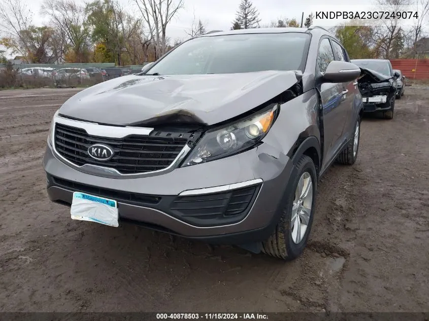 2012 Kia Sportage Lx VIN: KNDPB3A23C7249074 Lot: 40878503