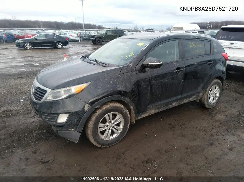 2013 Kia Sportage VIN: KNDPB3A28D7521720 Lot: 11902506