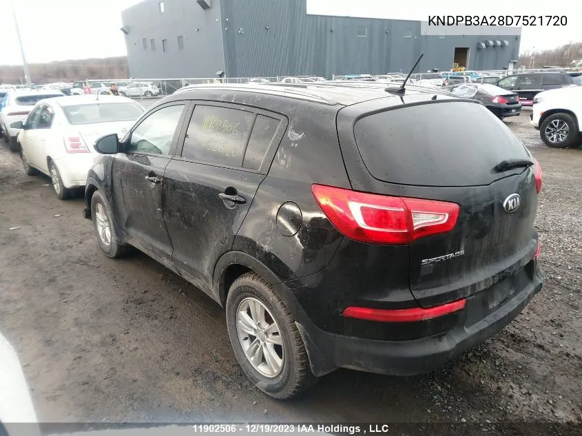 2013 Kia Sportage VIN: KNDPB3A28D7521720 Lot: 11902506