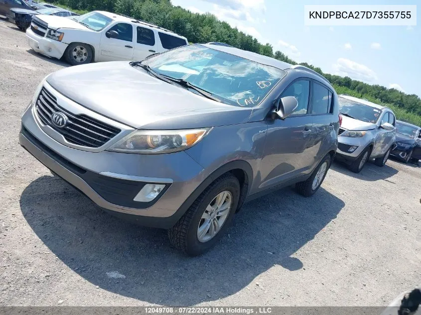 2013 Kia Sportage VIN: KNDPBCA27D7355755 Lot: 12049708