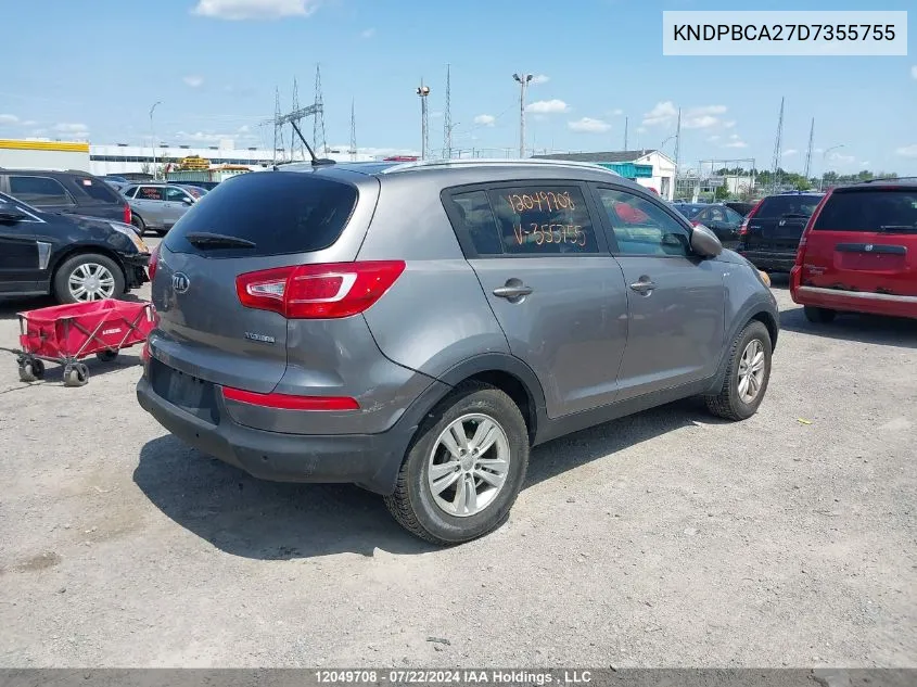 2013 Kia Sportage VIN: KNDPBCA27D7355755 Lot: 12049708