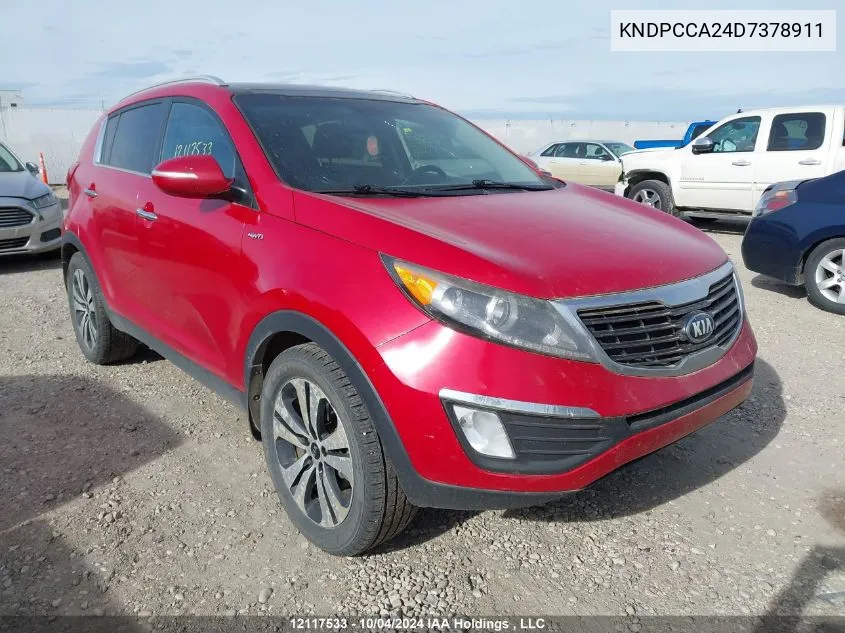 2013 Kia Sportage VIN: KNDPCCA24D7378911 Lot: 12117533