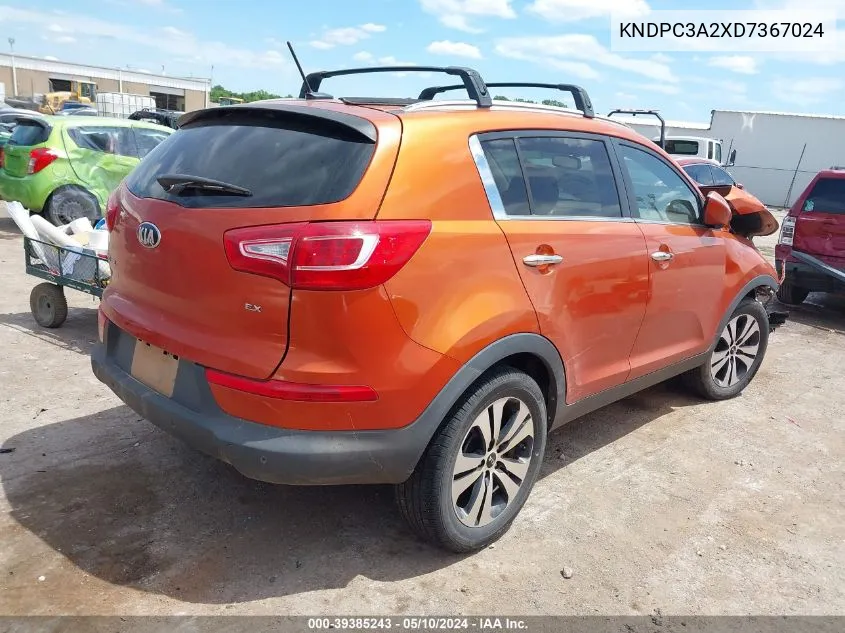 2013 Kia Sportage Ex VIN: KNDPC3A2XD7367024 Lot: 39385243