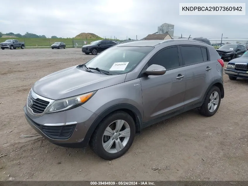 2013 Kia Sportage Lx VIN: KNDPBCA29D7360942 Lot: 39494939