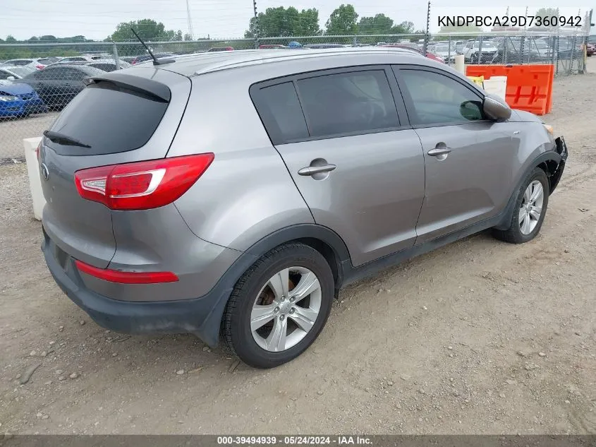 2013 Kia Sportage Lx VIN: KNDPBCA29D7360942 Lot: 39494939