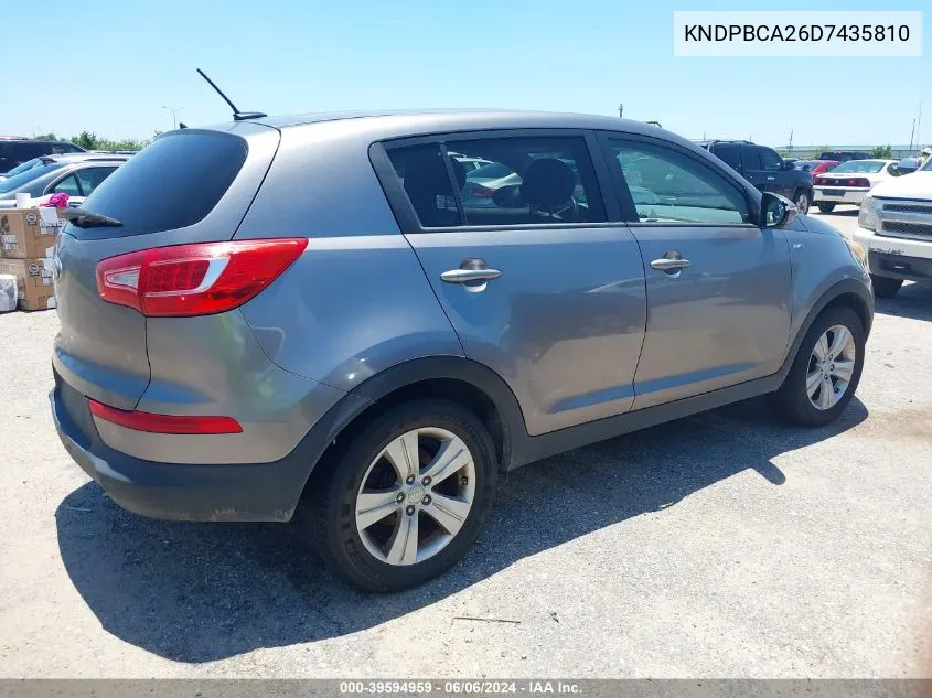 2013 Kia Sportage Lx VIN: KNDPBCA26D7435810 Lot: 39594959