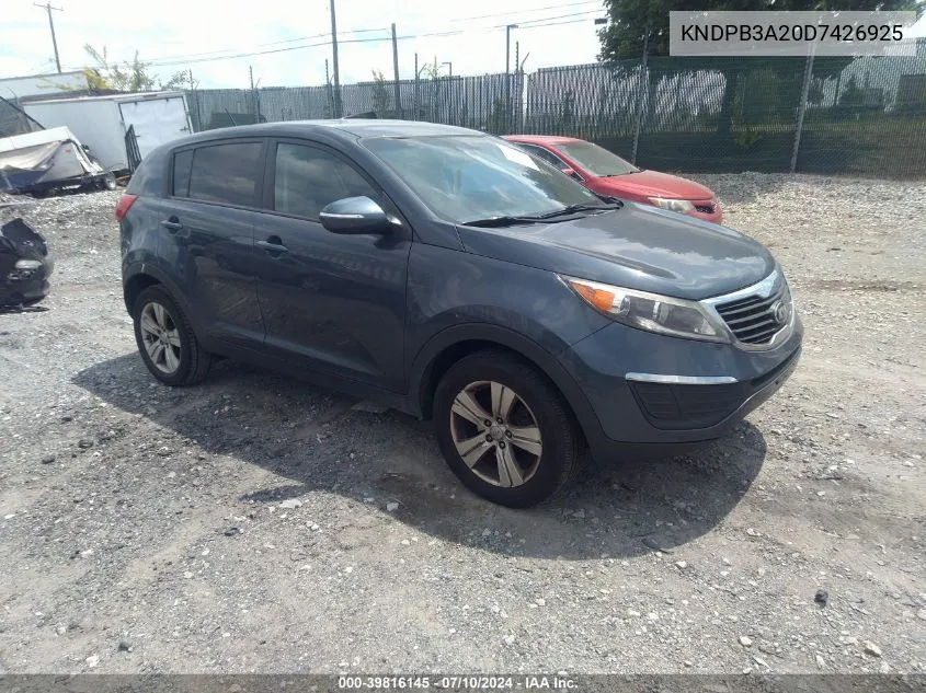 2013 Kia Sportage Lx VIN: KNDPB3A20D7426925 Lot: 39816145