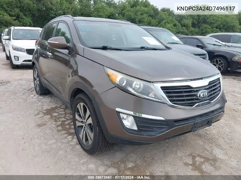 2013 Kia Sportage Ex VIN: KNDPC3A24D7496117 Lot: 39873041