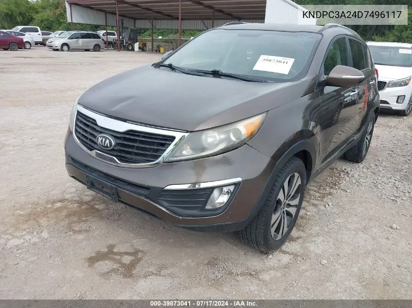 2013 Kia Sportage Ex VIN: KNDPC3A24D7496117 Lot: 39873041