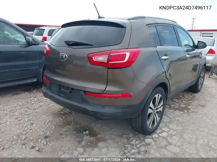 2013 Kia Sportage Ex VIN: KNDPC3A24D7496117 Lot: 39873041