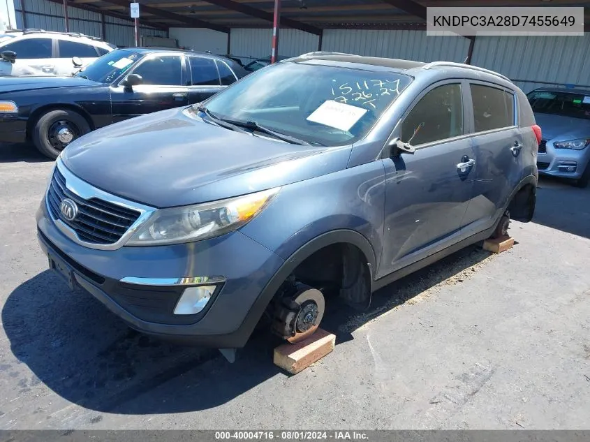 2013 Kia Sportage Ex VIN: KNDPC3A28D7455649 Lot: 40004716