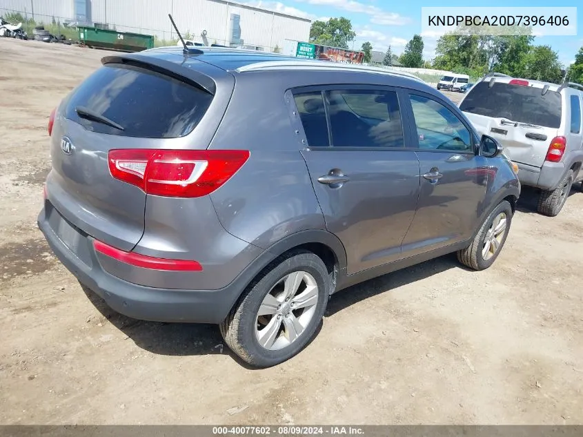 2013 Kia Sportage Lx VIN: KNDPBCA20D7396406 Lot: 40077602