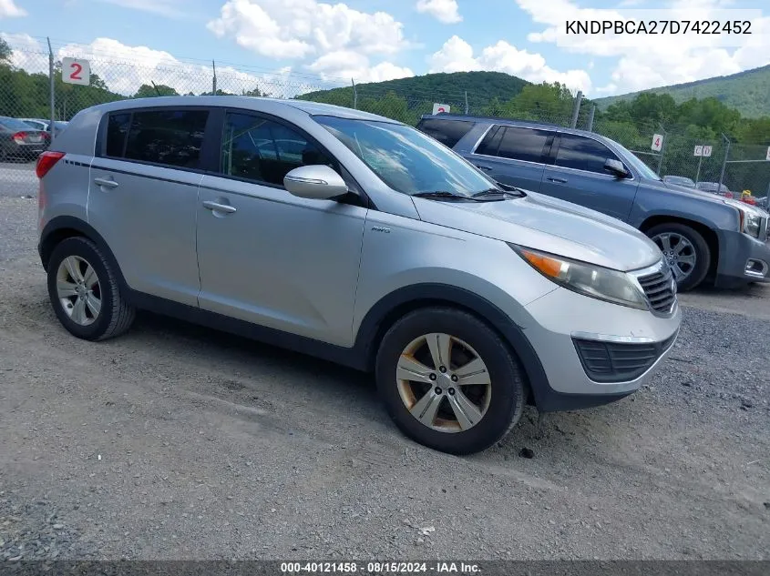 2013 Kia Sportage Lx VIN: KNDPBCA27D7422452 Lot: 40121458