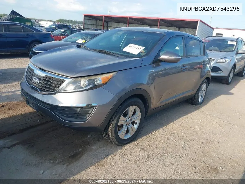 KNDPBCA2XD7543296 2013 Kia Sportage Lx