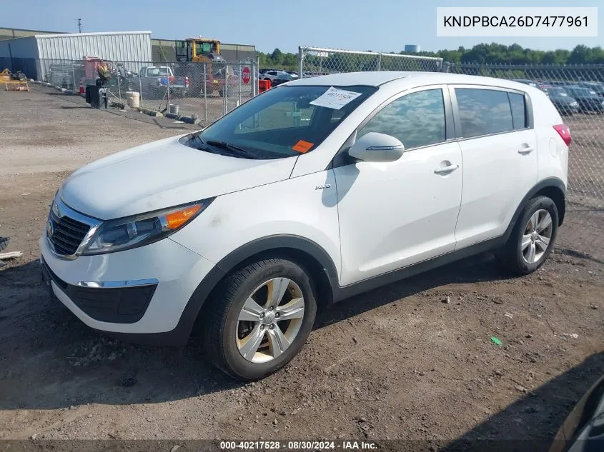 KNDPBCA26D7477961 2013 Kia Sportage Lx