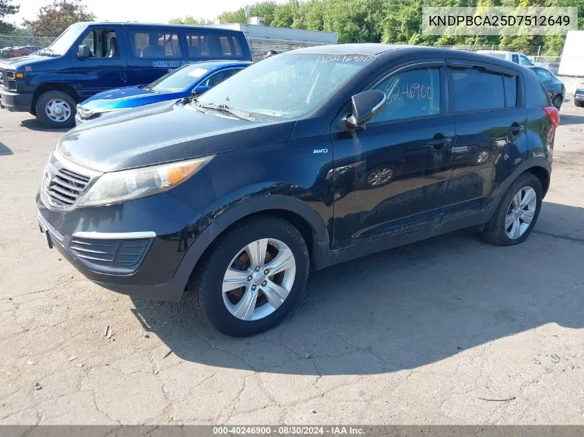 2013 Kia Sportage Lx VIN: KNDPBCA25D7512649 Lot: 40246900