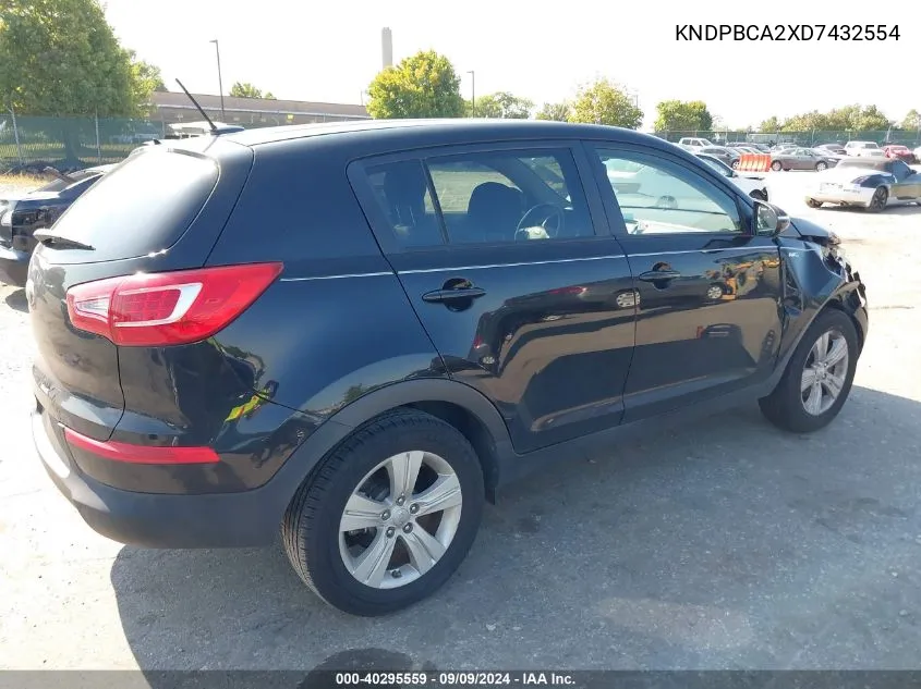 2013 Kia Sportage Lx VIN: KNDPBCA2XD7432554 Lot: 40295559