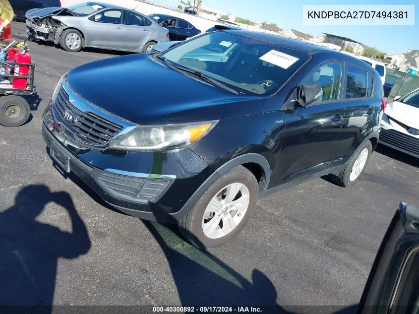 2013 Kia Sportage Lx VIN: KNDPBCA27D7494381 Lot: 40300892