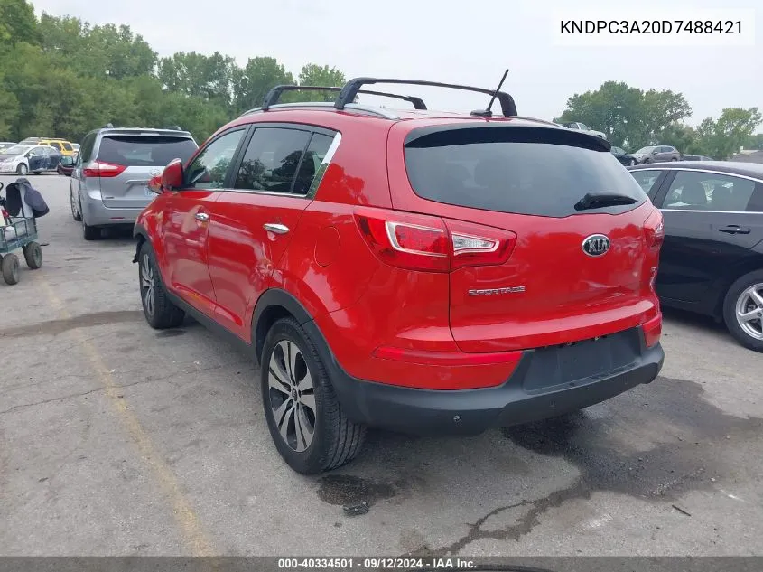 2013 Kia Sportage Ex VIN: KNDPC3A20D7488421 Lot: 40334501