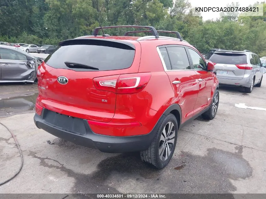 2013 Kia Sportage Ex VIN: KNDPC3A20D7488421 Lot: 40334501