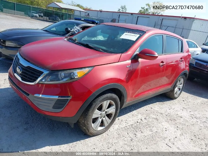 2013 Kia Sportage Lx VIN: KNDPBCA27D7470680 Lot: 40359494