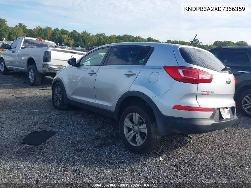 2013 Kia Sportage Lx VIN: KNDPB3A2XD7366359 Lot: 40367068