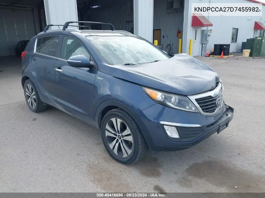 2013 Kia Sportage Ex VIN: KNDPCCA27D7455982 Lot: 40416695