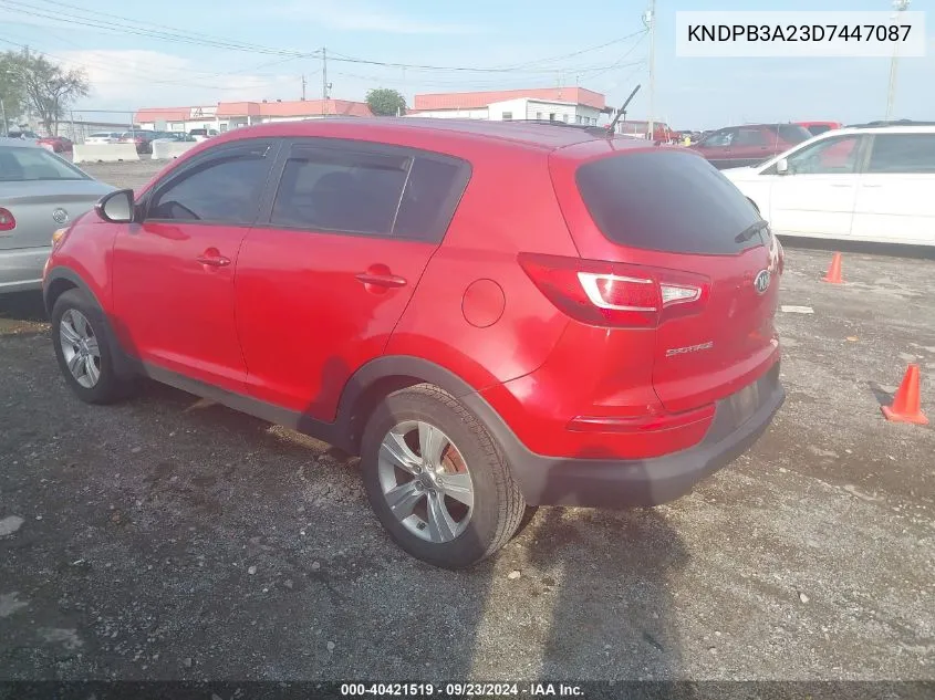 2013 Kia Sportage Lx VIN: KNDPB3A23D7447087 Lot: 40421519