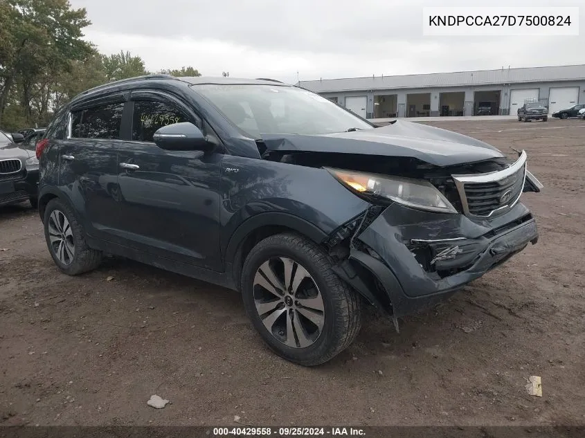 2013 Kia Sportage Ex VIN: KNDPCCA27D7500824 Lot: 40429558