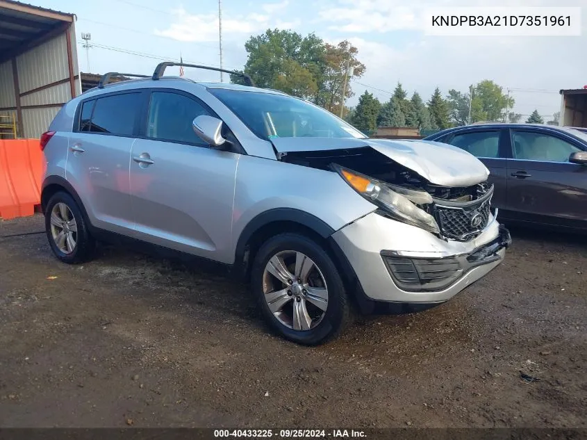 2013 Kia Sportage Lx VIN: KNDPB3A21D7351961 Lot: 40433225