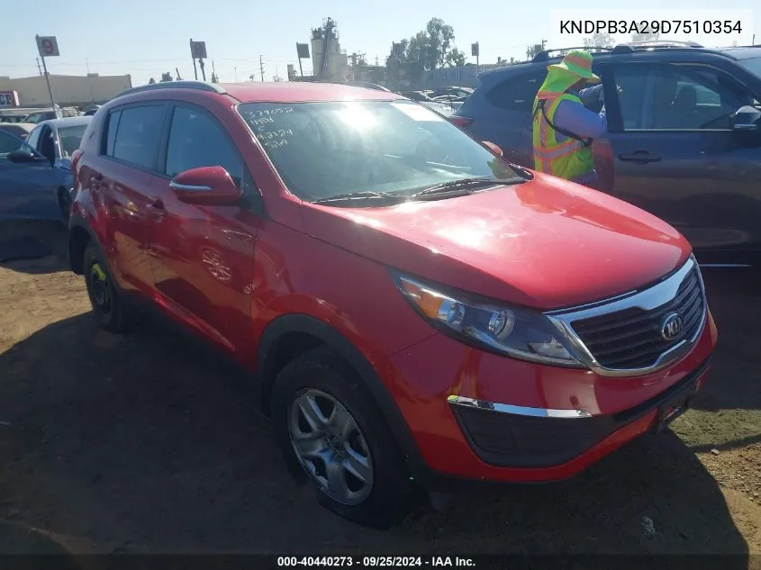 2013 Kia Sportage Lx VIN: KNDPB3A29D7510354 Lot: 40440273