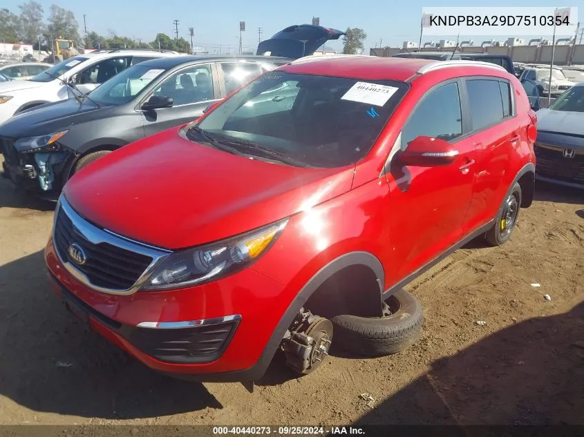 2013 Kia Sportage Lx VIN: KNDPB3A29D7510354 Lot: 40440273