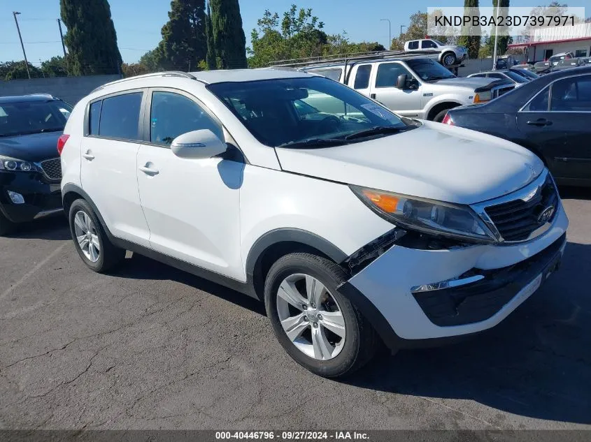 2013 Kia Sportage Lx VIN: KNDPB3A23D7397971 Lot: 40446796