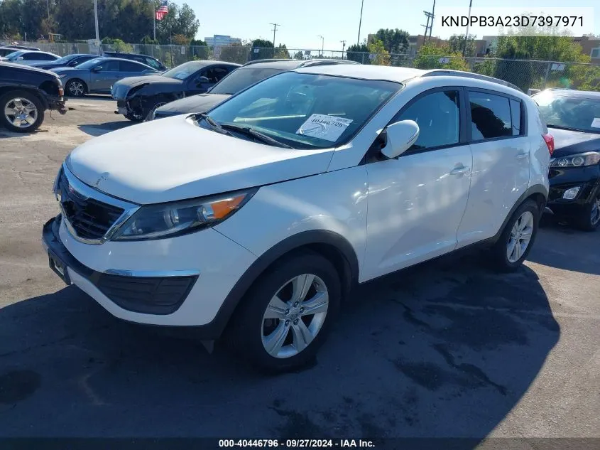 2013 Kia Sportage Lx VIN: KNDPB3A23D7397971 Lot: 40446796