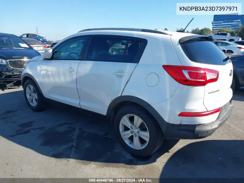 2013 Kia Sportage Lx VIN: KNDPB3A23D7397971 Lot: 40446796