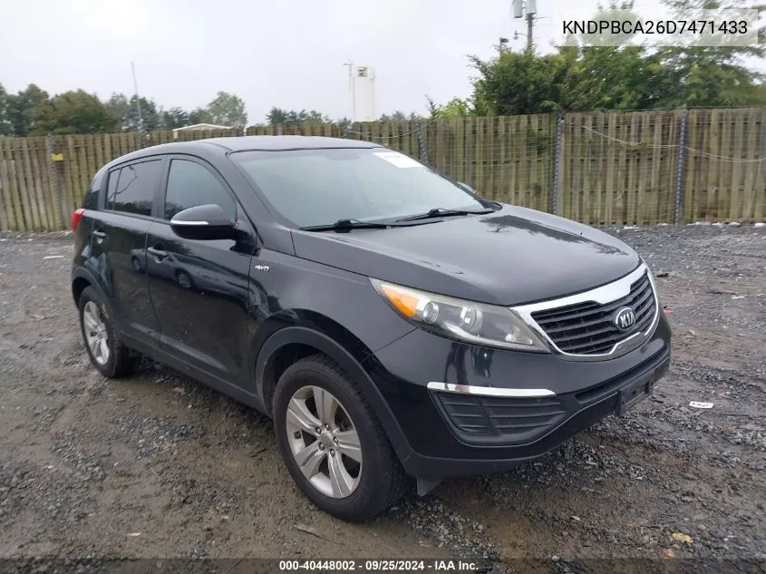 2013 Kia Sportage Lx VIN: KNDPBCA26D7471433 Lot: 40448002