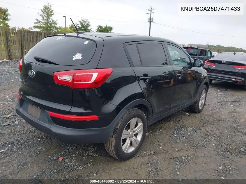 2013 Kia Sportage Lx VIN: KNDPBCA26D7471433 Lot: 40448002