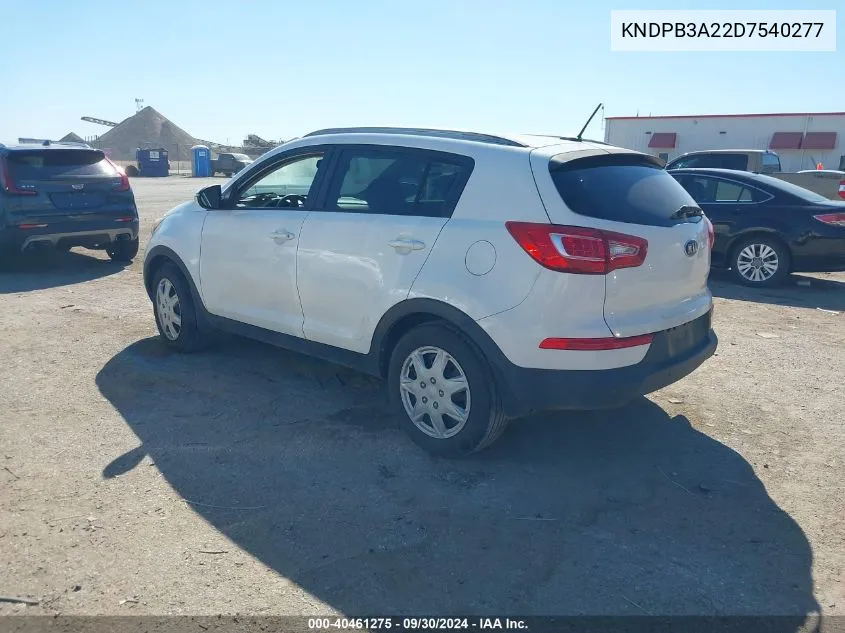 2013 Kia Sportage Lx VIN: KNDPB3A22D7540277 Lot: 40461275