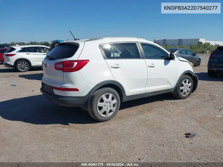 2013 Kia Sportage Lx VIN: KNDPB3A22D7540277 Lot: 40461275