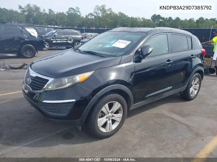 2013 Kia Sportage Lx VIN: KNDPB3A29D7385792 Lot: 40471357